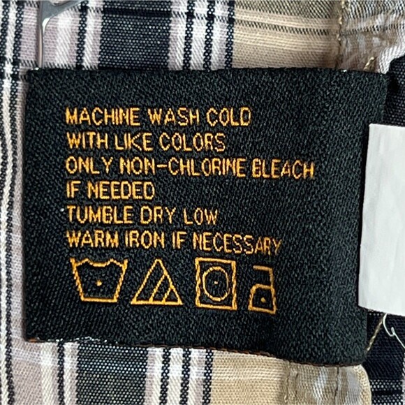 Orvis Trout Bum Sz Mens L Long-Sleeve Snap Western Fishing Shirt Tan Blk Striped - Picture 8 of 14